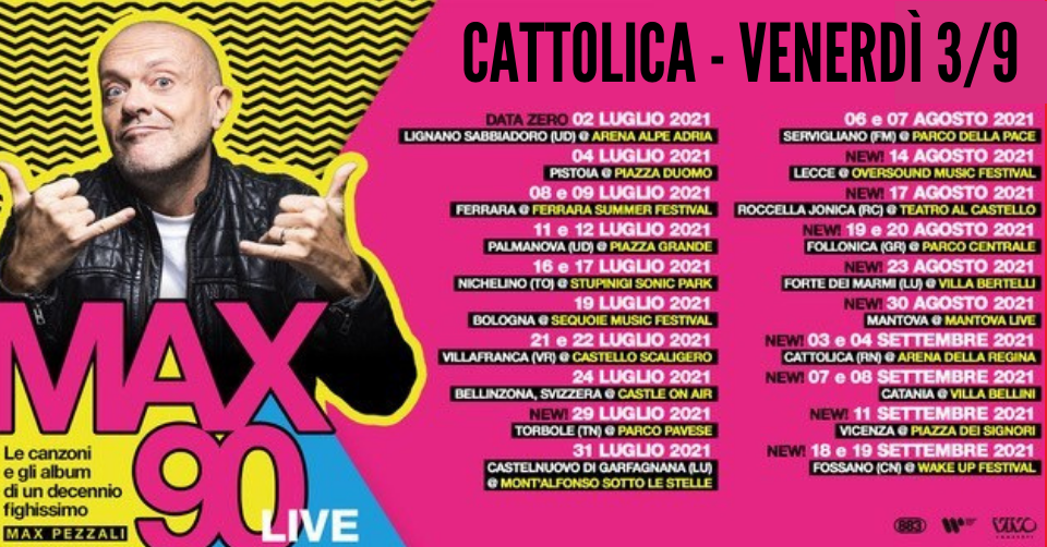 max pezzali cattolica 3 settembre